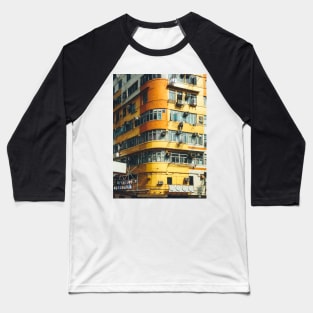 Yellow Building Facade in Hong Kong Baseball T-Shirt